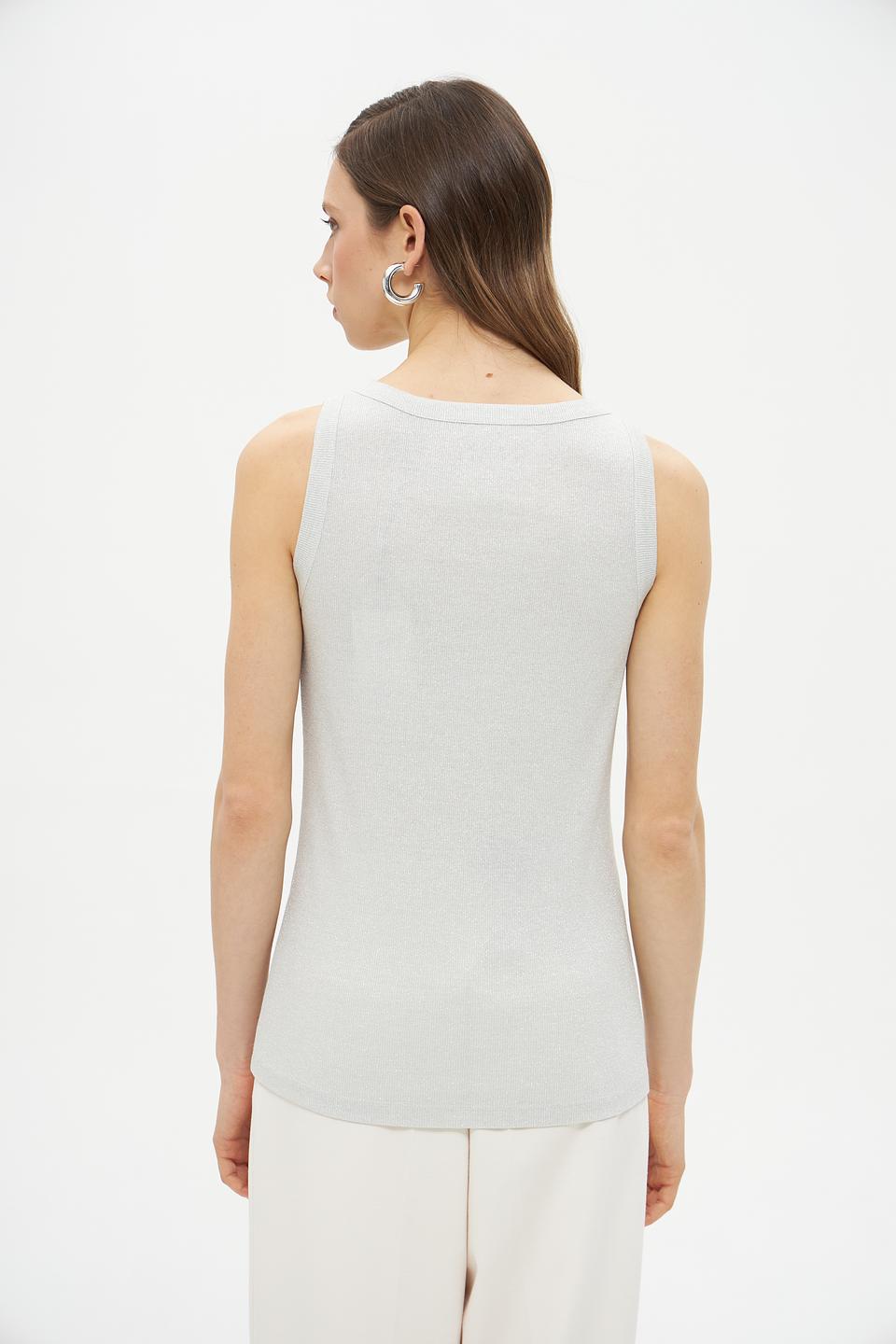 Топ Lecomte с металликом серый