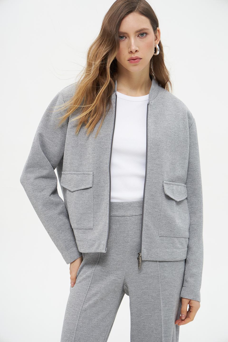 Жакет Lecomte серый приталенный