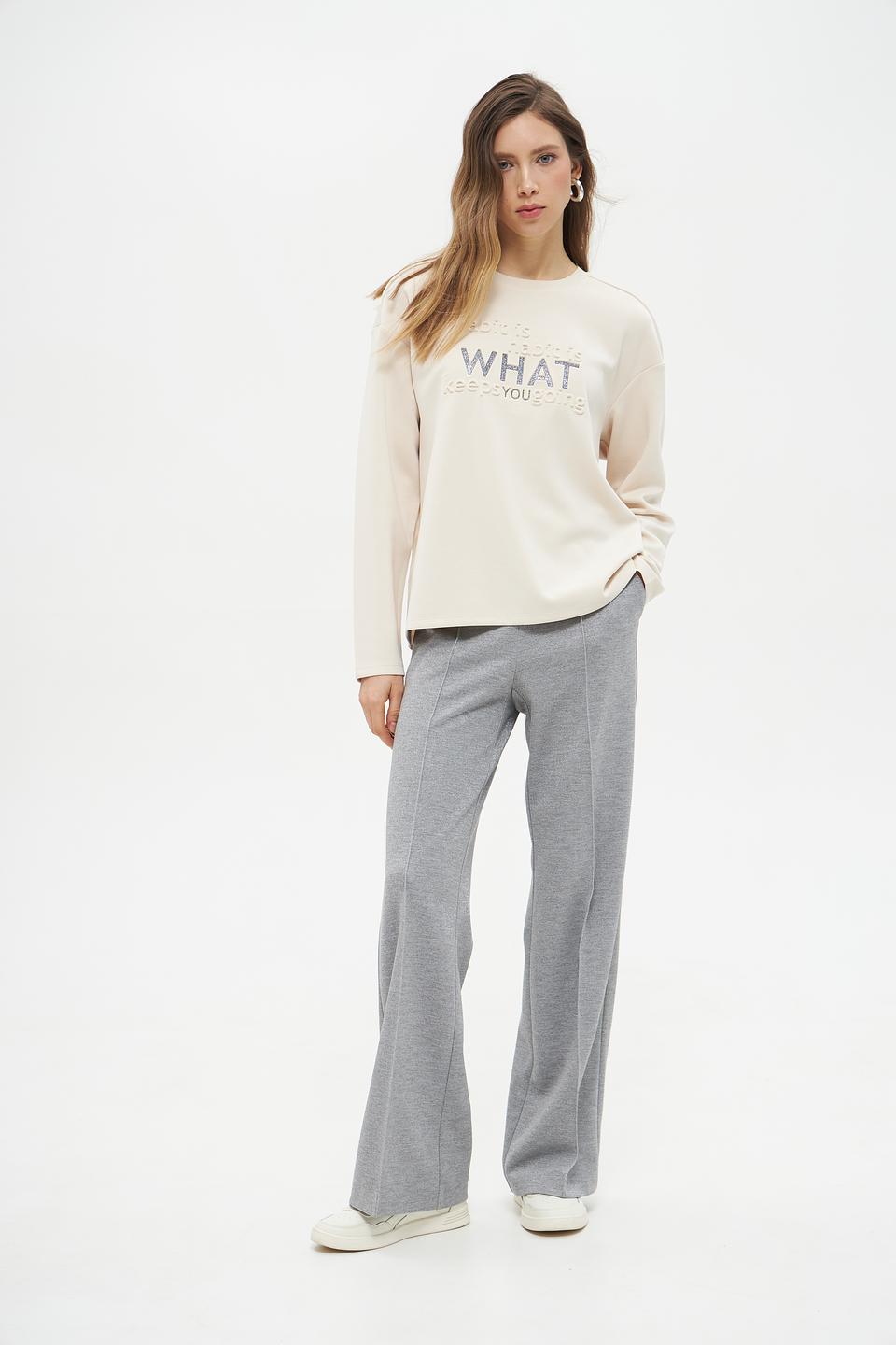 Пуловер Lecomte с принтом бежевый