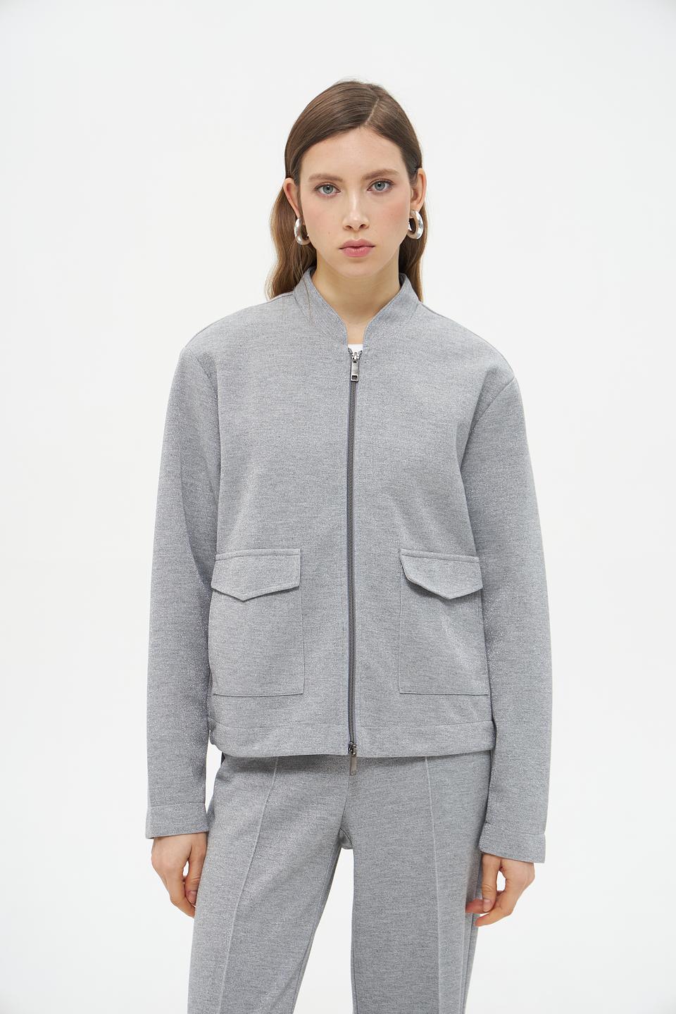 Жакет Lecomte серый приталенный