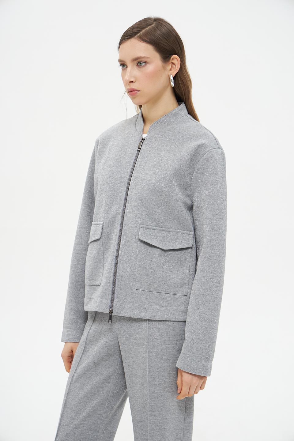 Жакет Lecomte серый приталенный