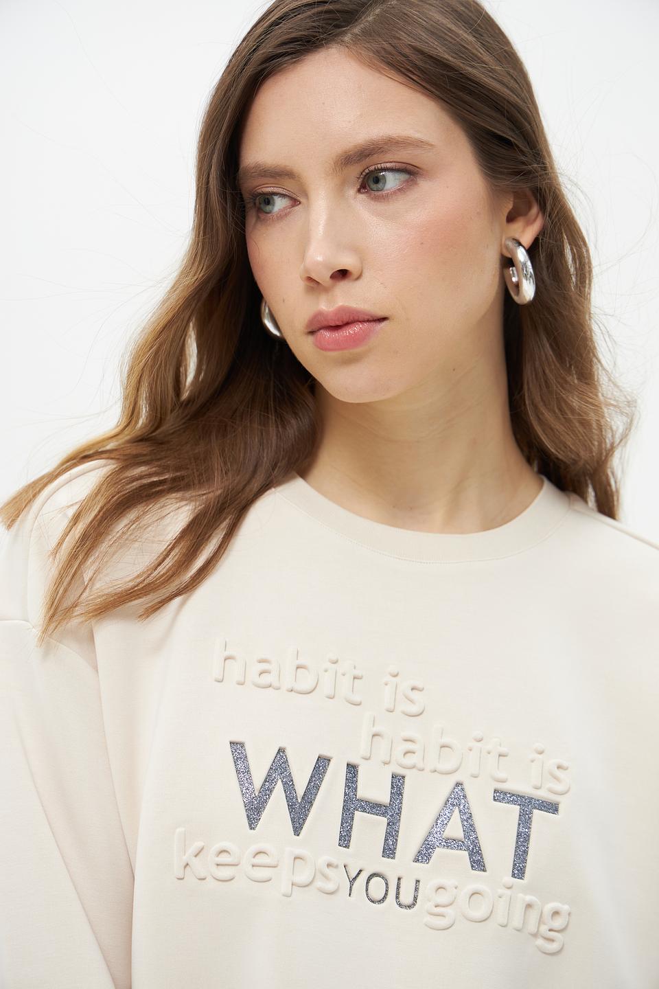 Пуловер Lecomte с принтом бежевый