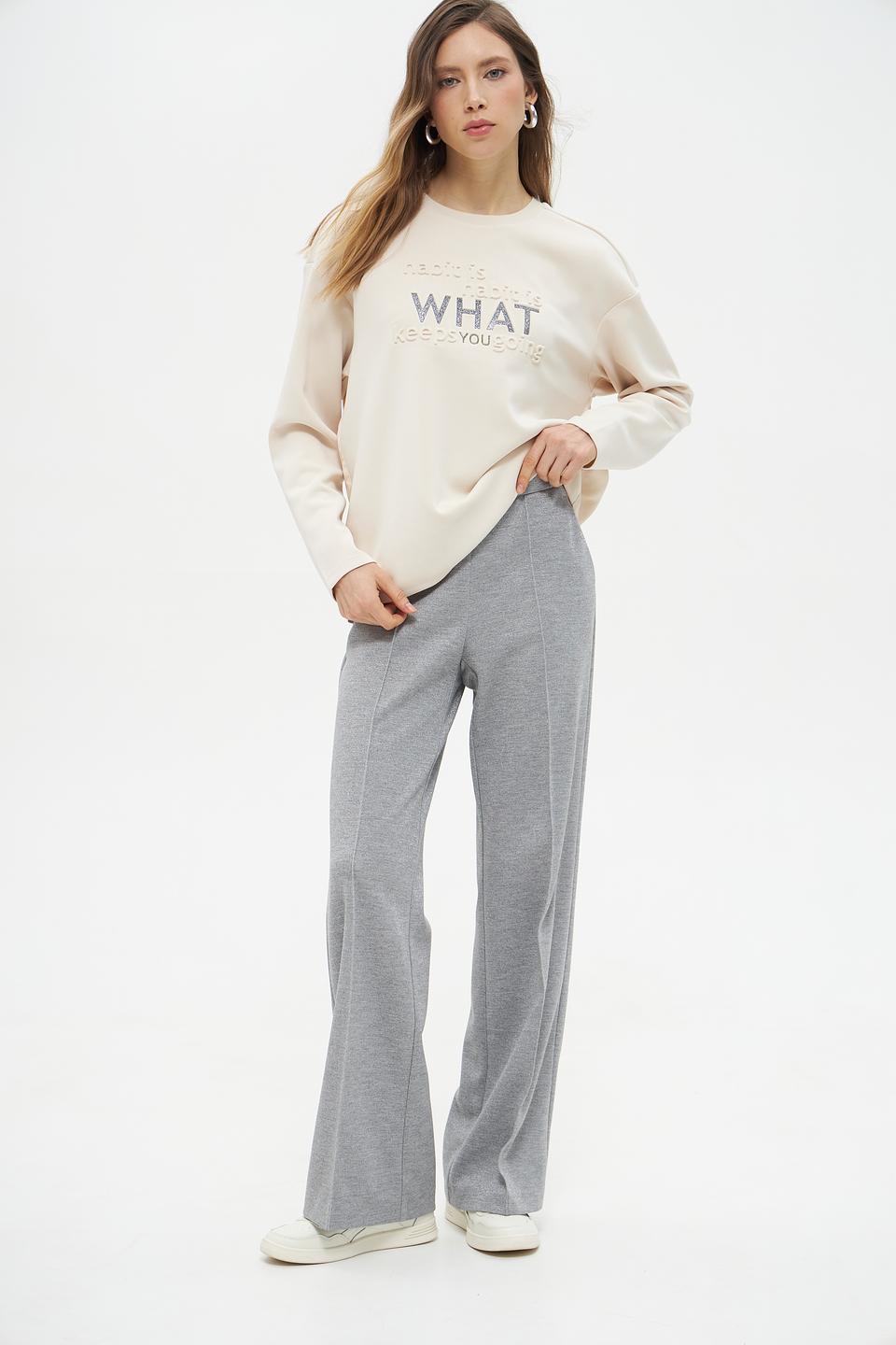 Брюки Lecomte серые палаццо