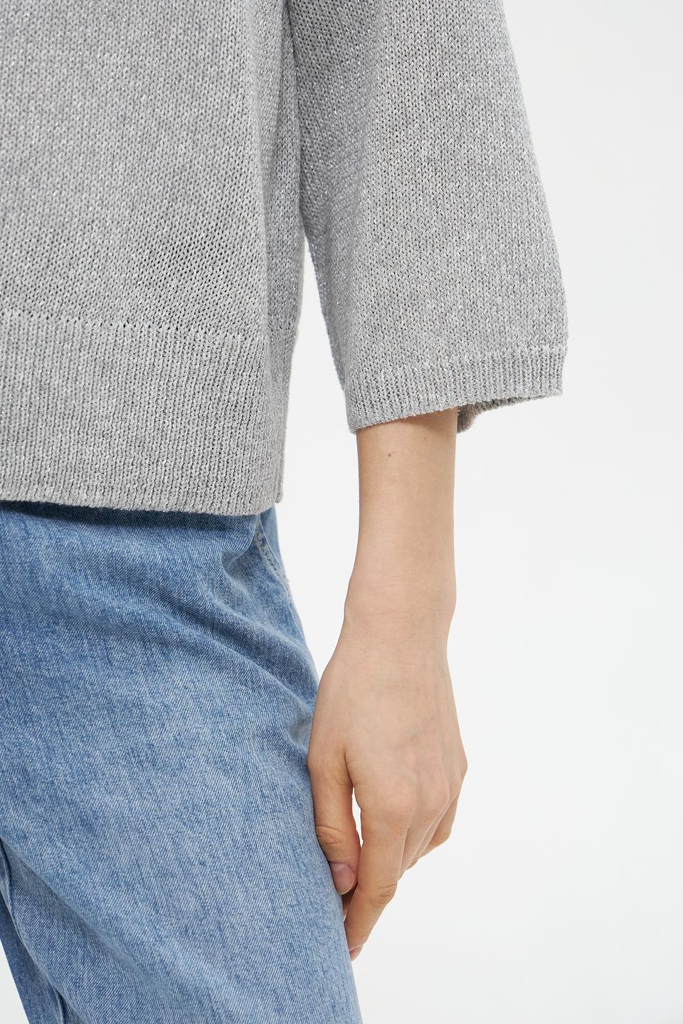 Пуловер Lecomte серый с 3/4 рукавом