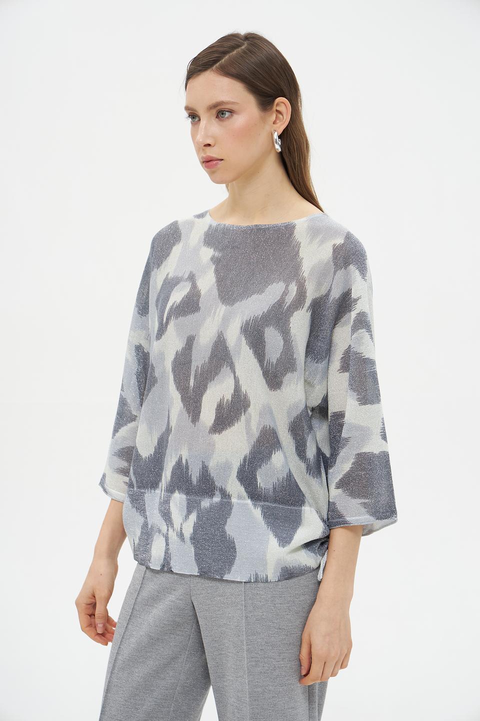 Пуловер Lecomte с принтом серый