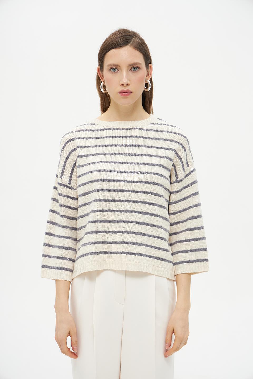 Пуловер Lecomte в полоску