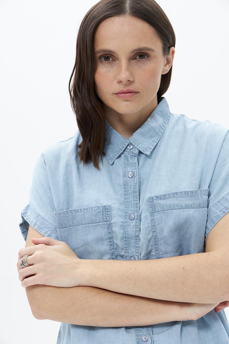 Блуза Broadway джинсовая с коротким рукавом