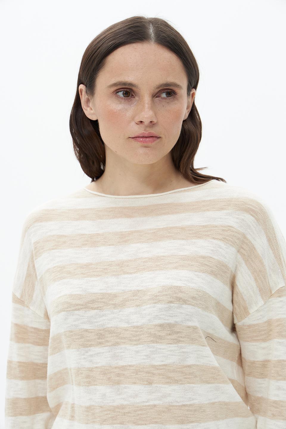 Пуловер Broadway в полоску бежевый