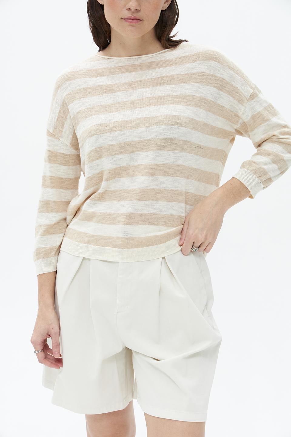 Пуловер Broadway в полоску бежевый