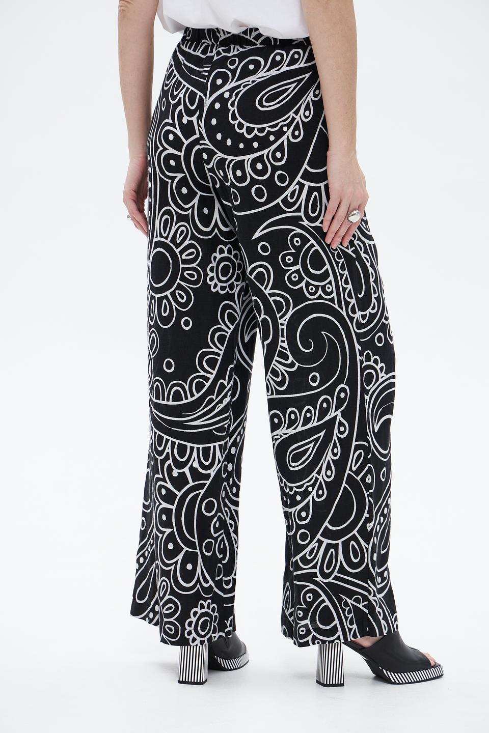 Брюки клёш Seidensticker с принтом