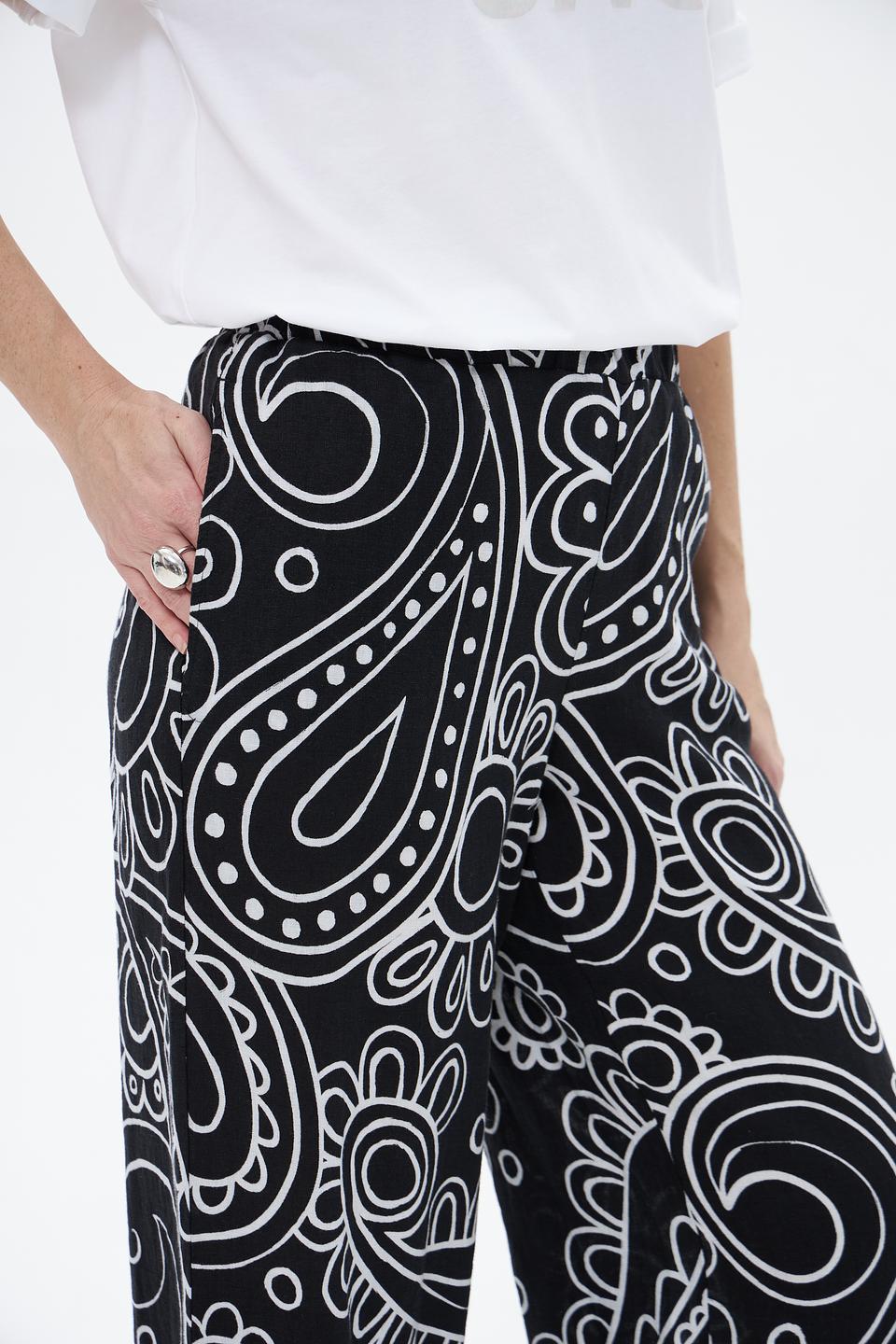 Брюки клёш Seidensticker с принтом