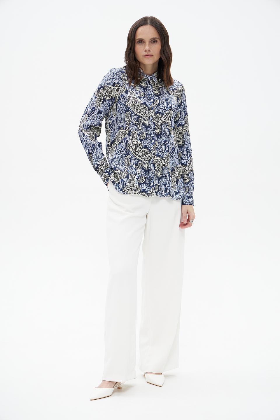 Блузка Bugatti с узором пейсли синий