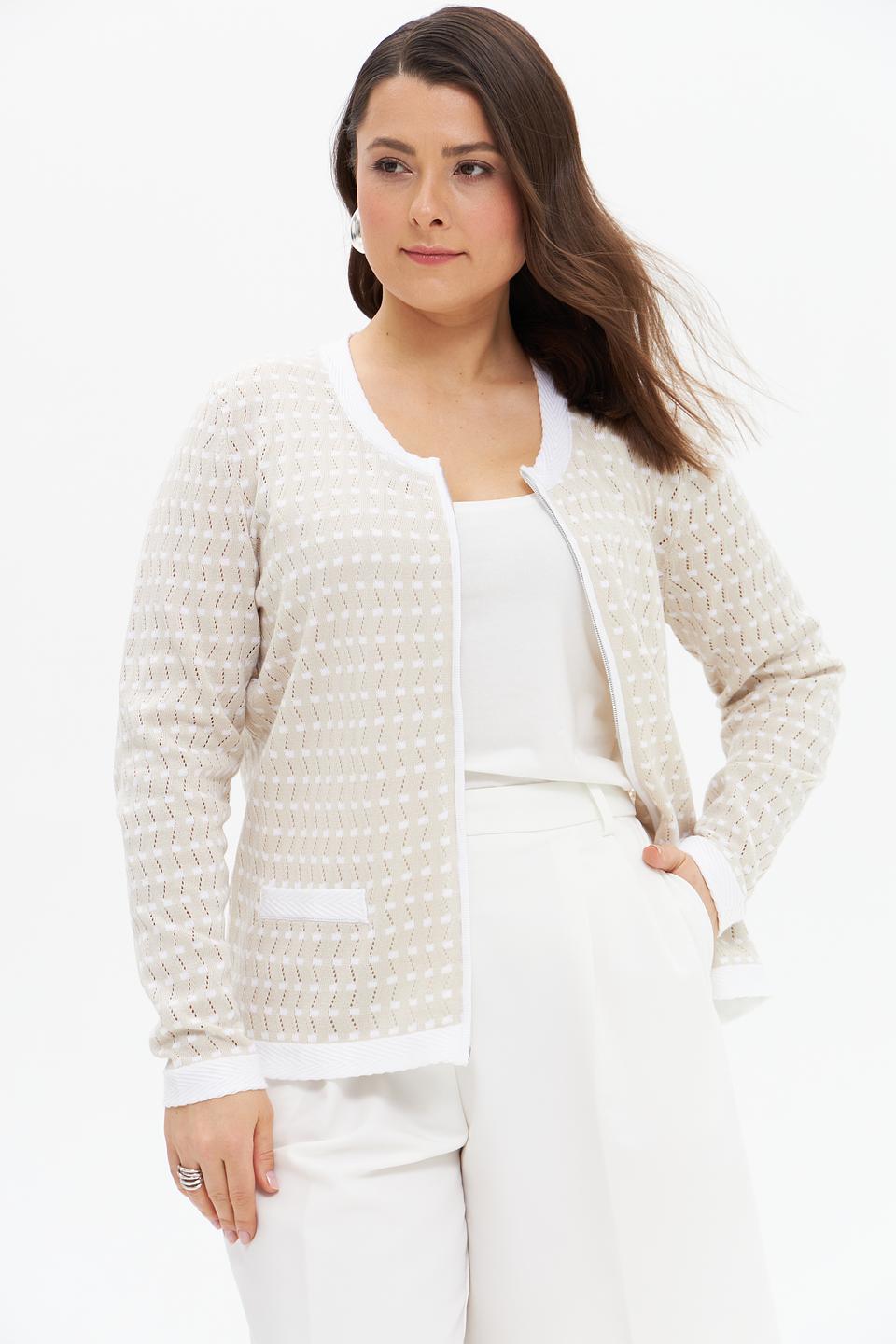 Жакет Gollehaug с узором бежевый