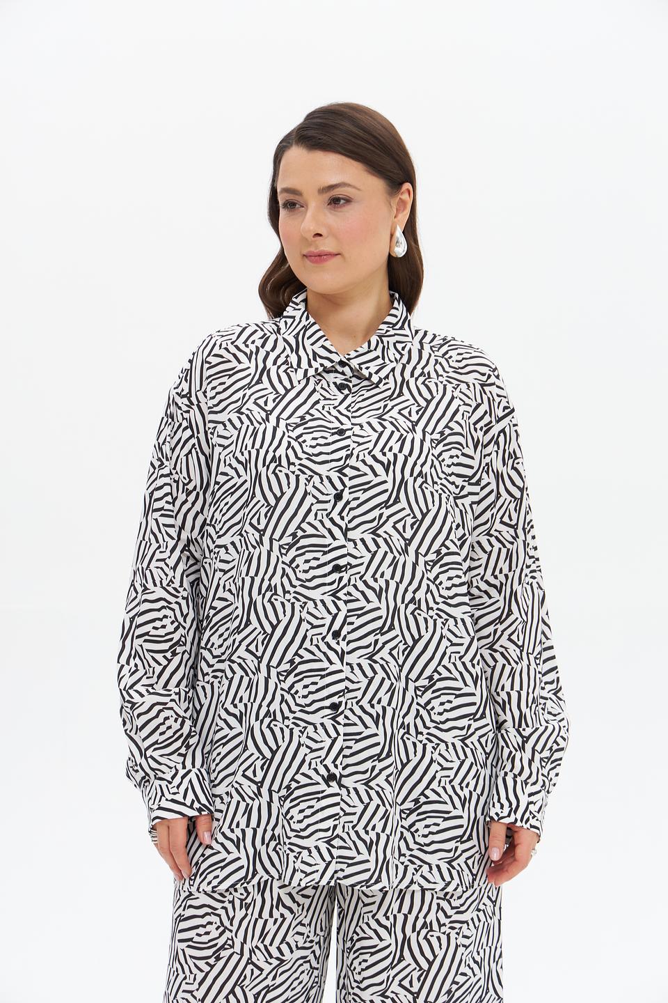 Блуза UNQ с принтом зебра