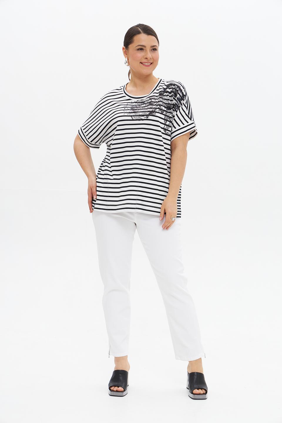 Футболка Frapp в полоску с принтом