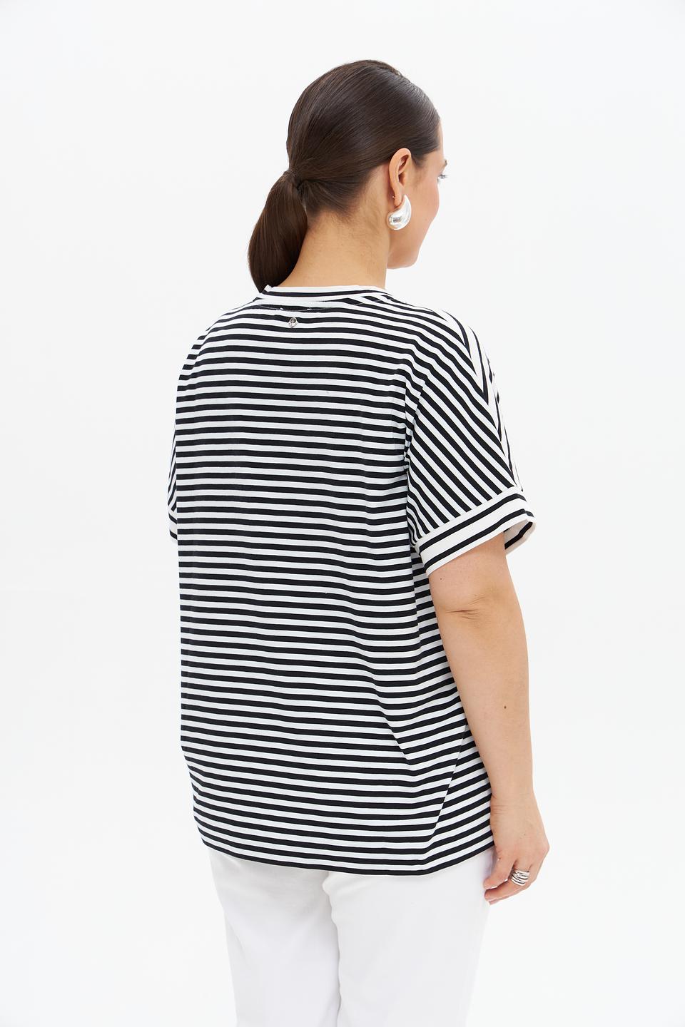 Футболка Frapp в полоску с принтом