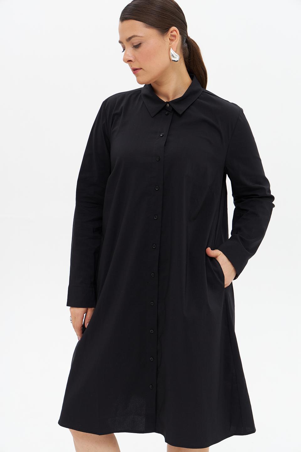Платье-рубашка Frapp чёрное