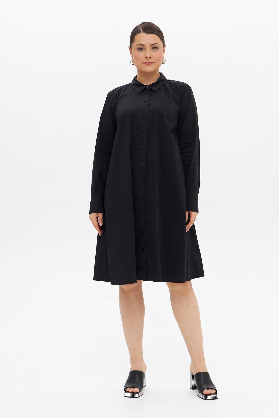Платье-рубашка Frapp чёрное