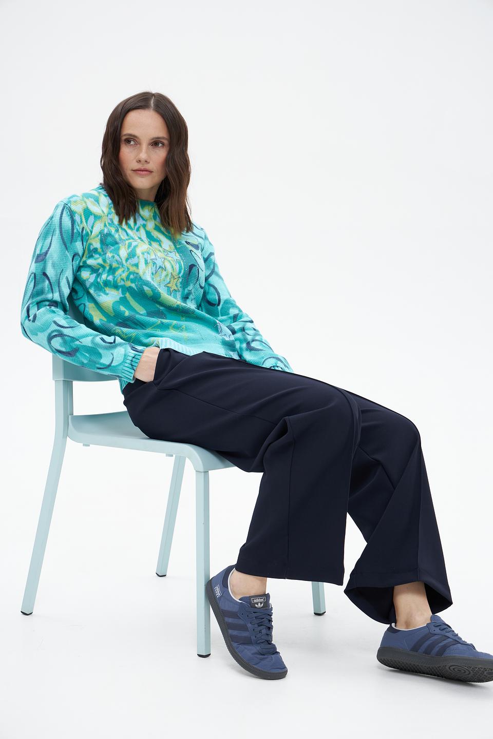 Брюки классические Oui тёмно-синие