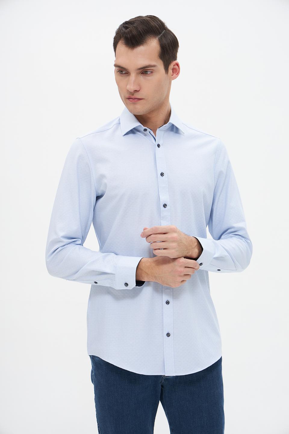 Рубашка Venti men голубая приталенная