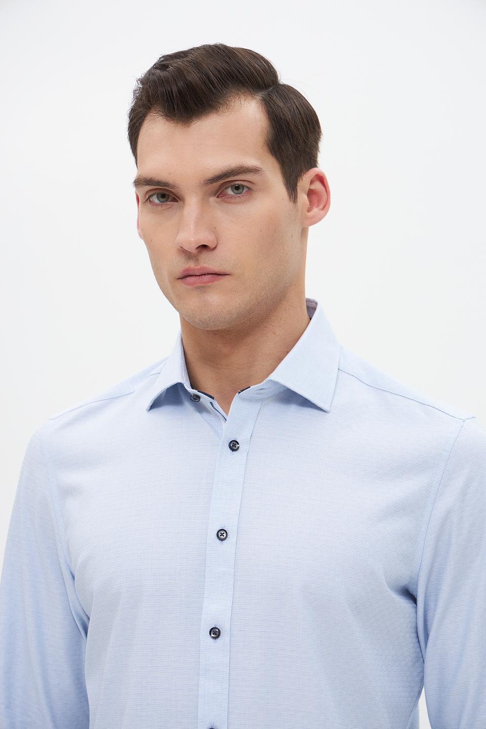 Рубашка Venti men голубая приталенная