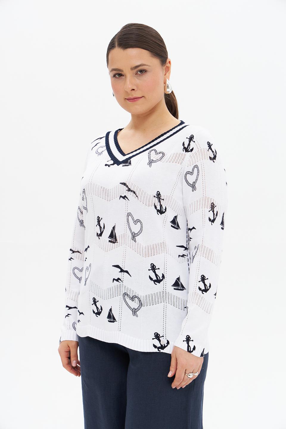 Пуловер Gollehaug с морским принтом