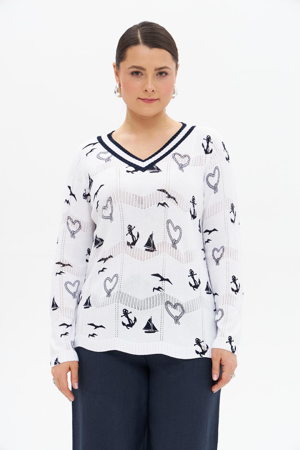 Пуловер Gollehaug с морским принтом