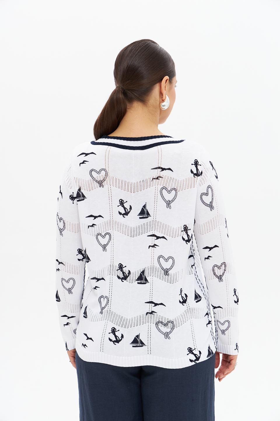 Пуловер Gollehaug с морским принтом