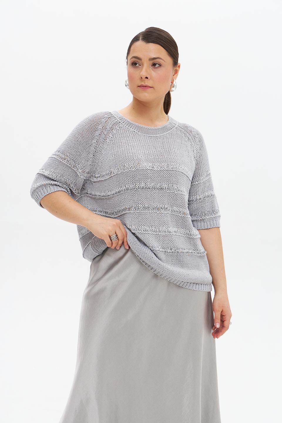 Пуловер Luisa Cerano серый с узором