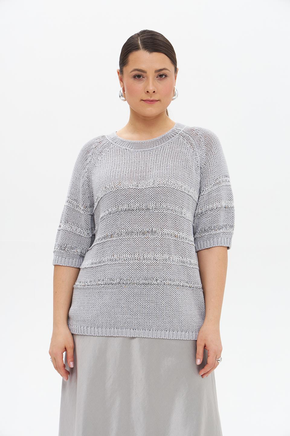 Пуловер Luisa Cerano серый с узором