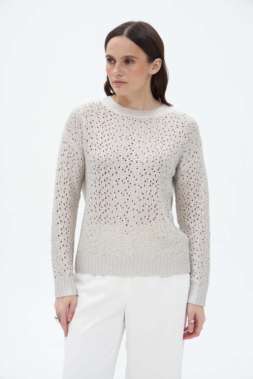 Пуловер Lecomte ажурный бежевый