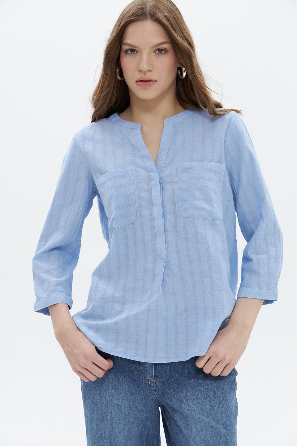 Блуза Tom Tailor в полоску голубая