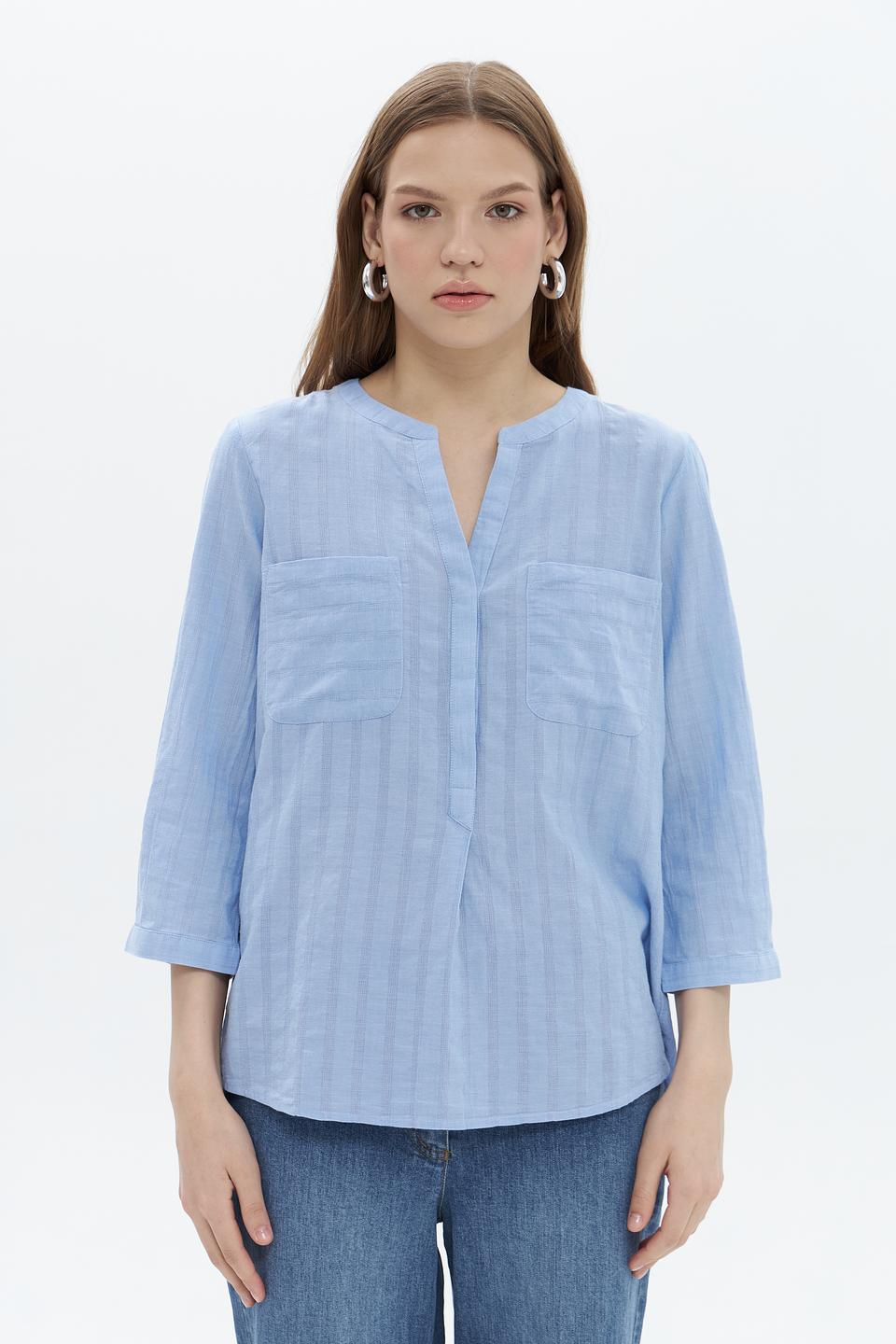 Блуза Tom Tailor в полоску голубая