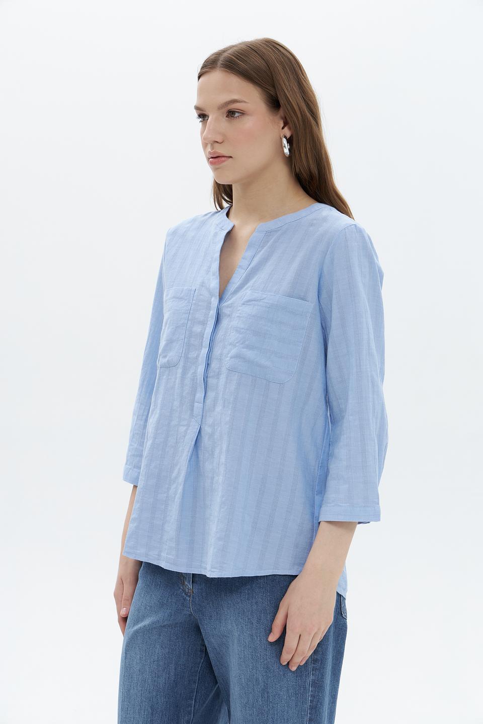 Блуза Tom Tailor в полоску голубая