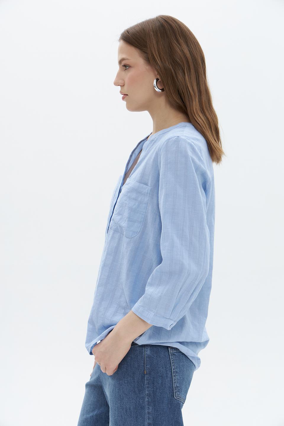 Блуза Tom Tailor в полоску голубая