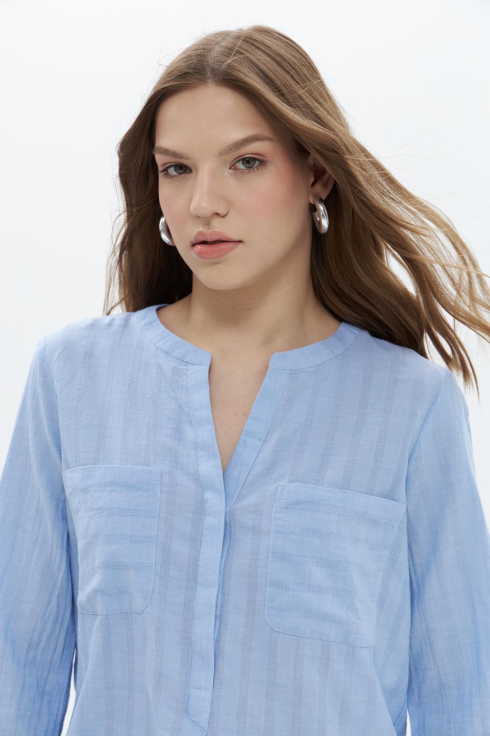 Блуза Tom Tailor в полоску голубая