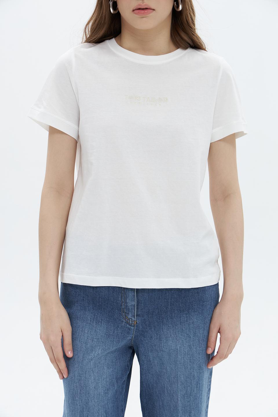 Футболка Tom Tailor женская белая с логотипом