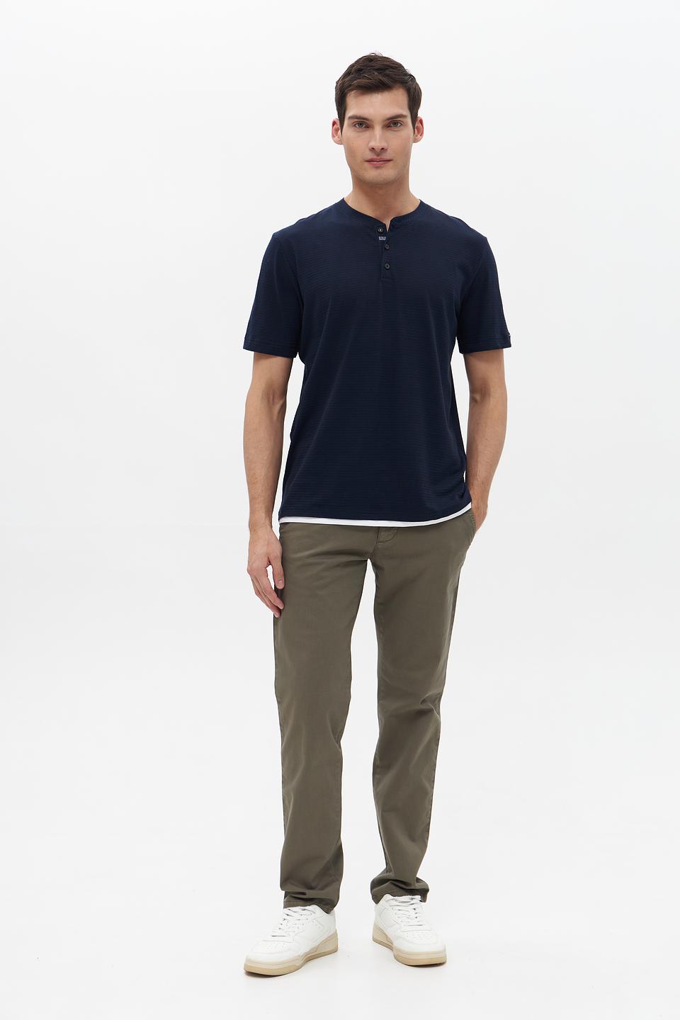 Футболка Tom Tailor темно-синяя с планкой