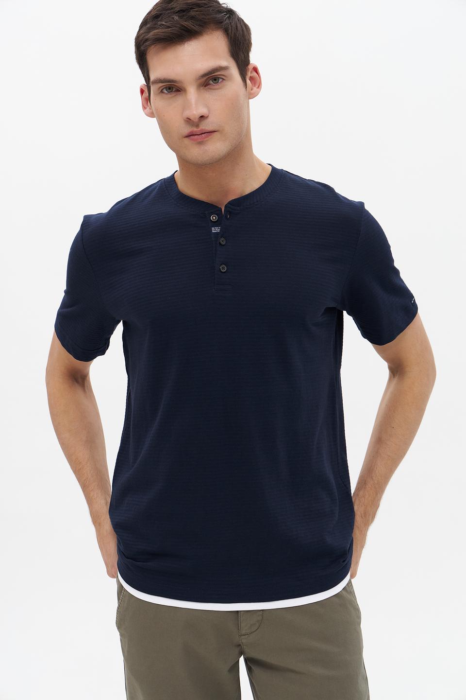 Футболка Tom Tailor темно-синяя с планкой