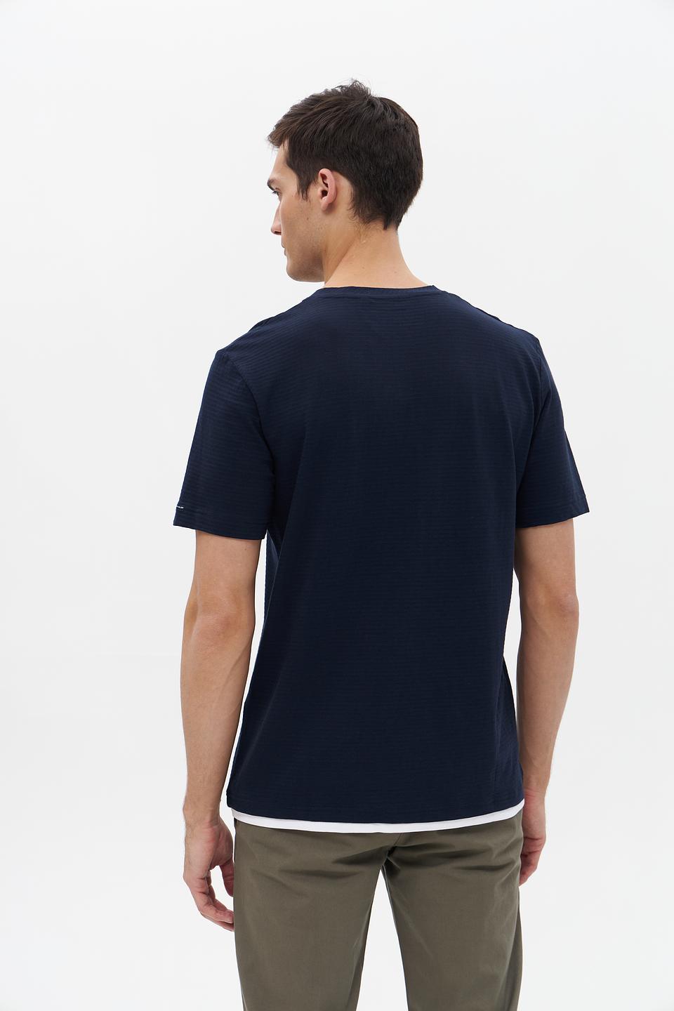 Футболка Tom Tailor темно-синяя с планкой