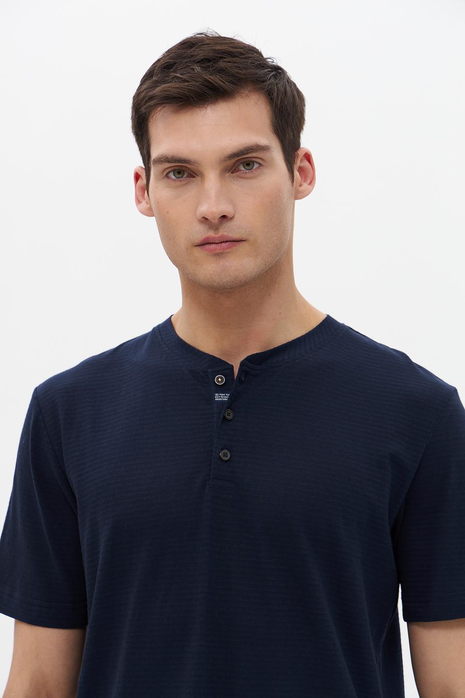 Футболка Tom Tailor темно-синяя с планкой