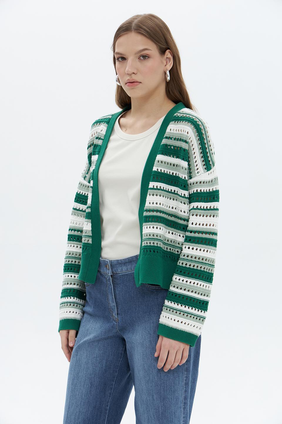 Жакет Tom Tailor полосатый зелёный