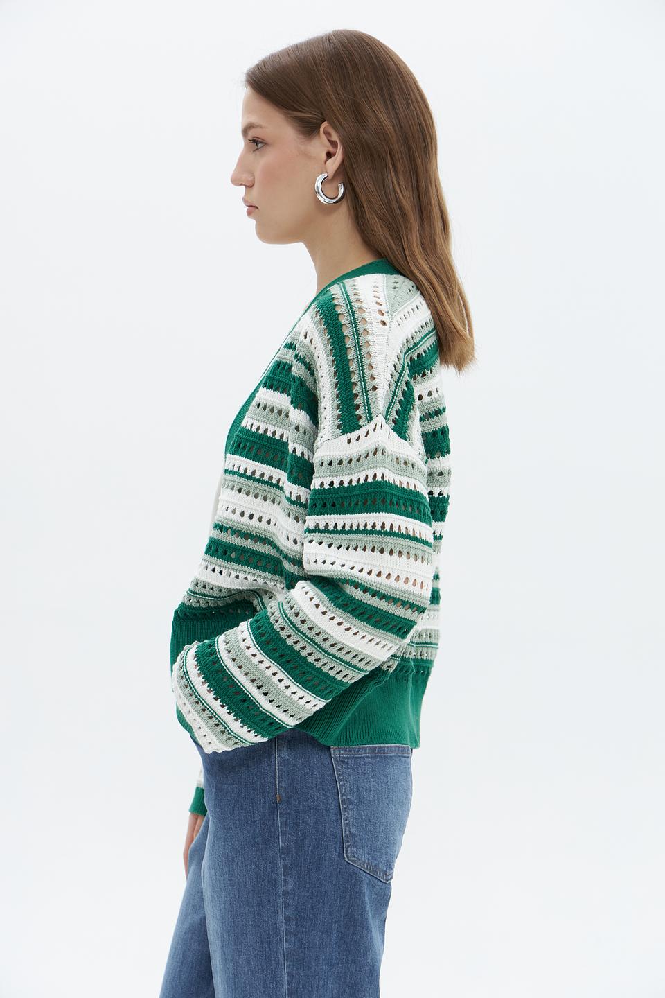 Жакет Tom Tailor полосатый зелёный