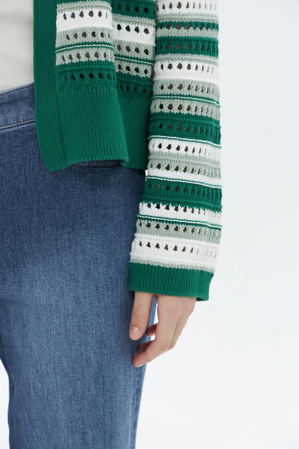 Жакет Tom Tailor полосатый зелёный