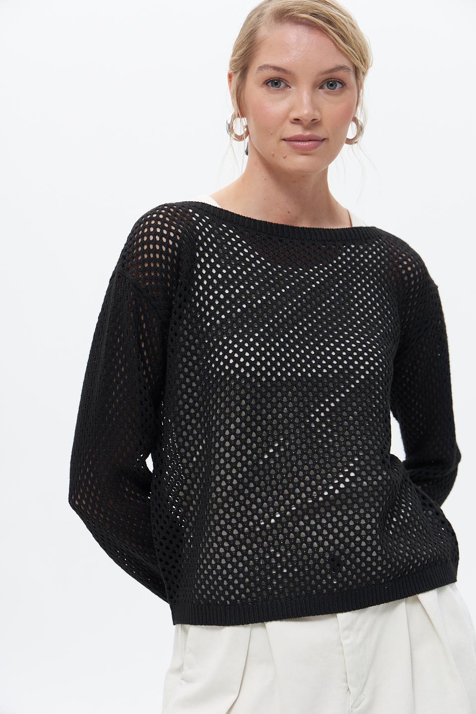 Пуловер Broadway ажурный чёрный