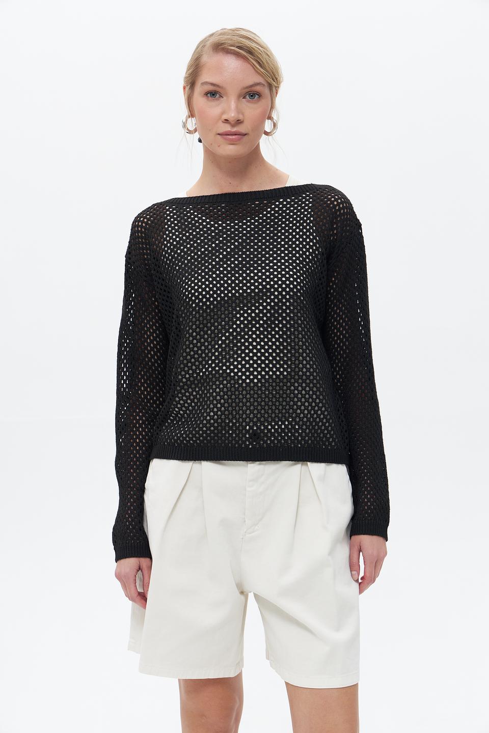 Пуловер Broadway ажурный чёрный