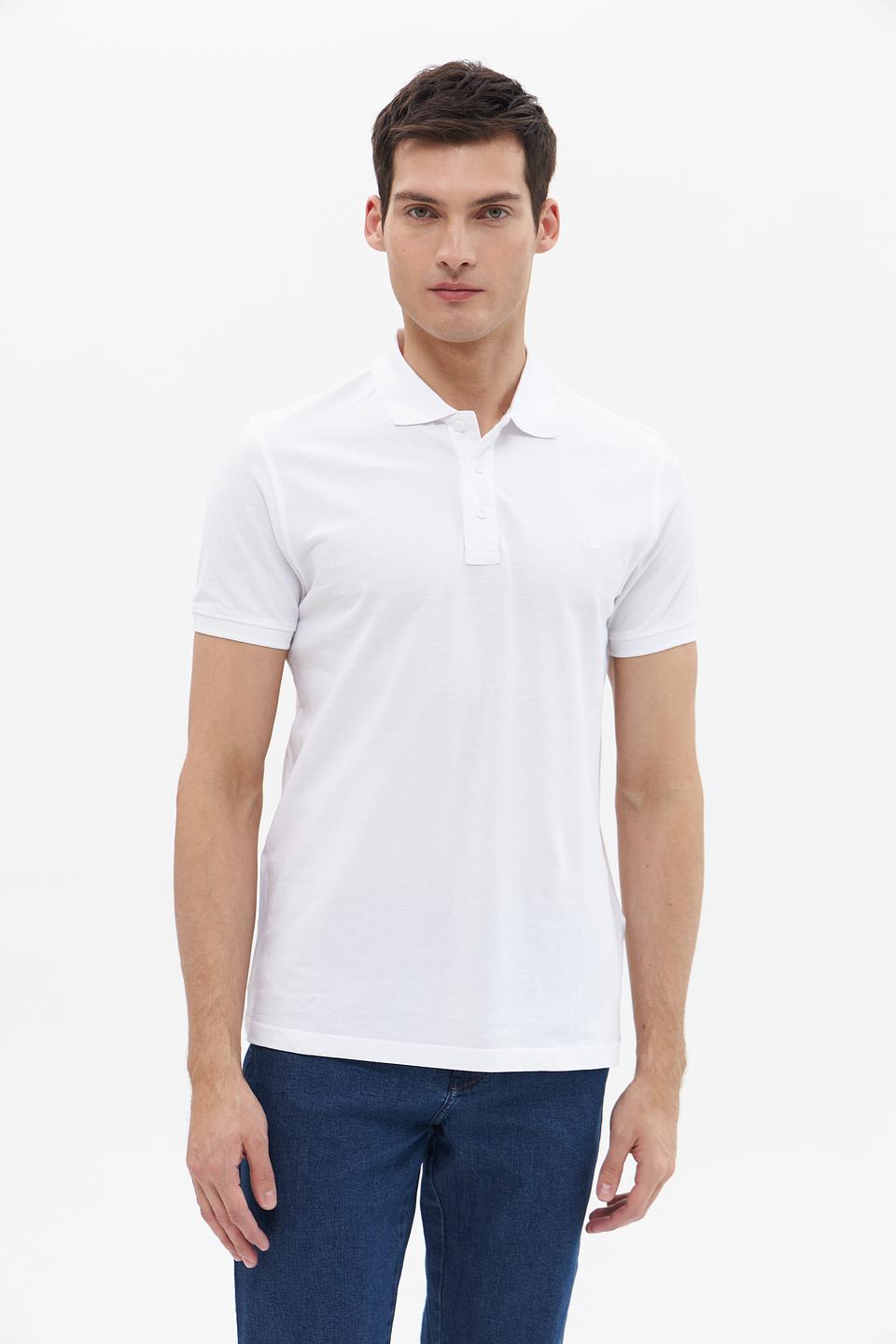 Поло Granchio хлопковое белое