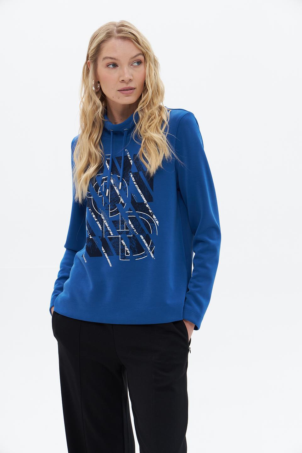 Пуловер Gerry Weber с принтом синий