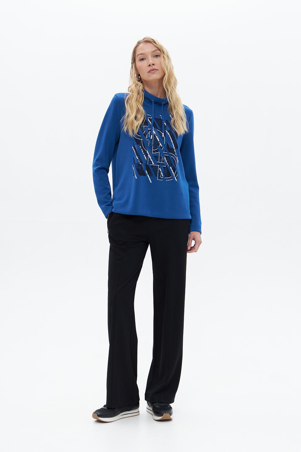 Пуловер Gerry Weber с принтом синий