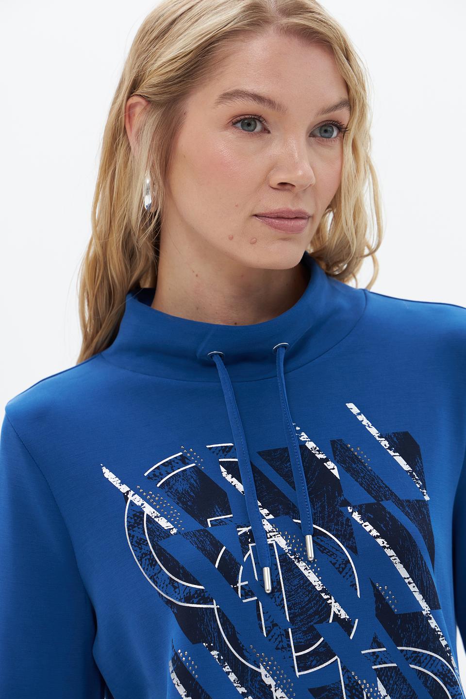 Пуловер Gerry Weber с принтом синий